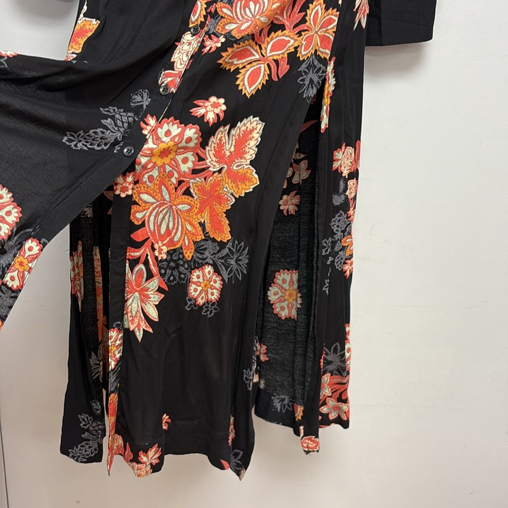 Free People MIRANDA Midi Dress in Black Combo Size 4 - Picture 4 of 13